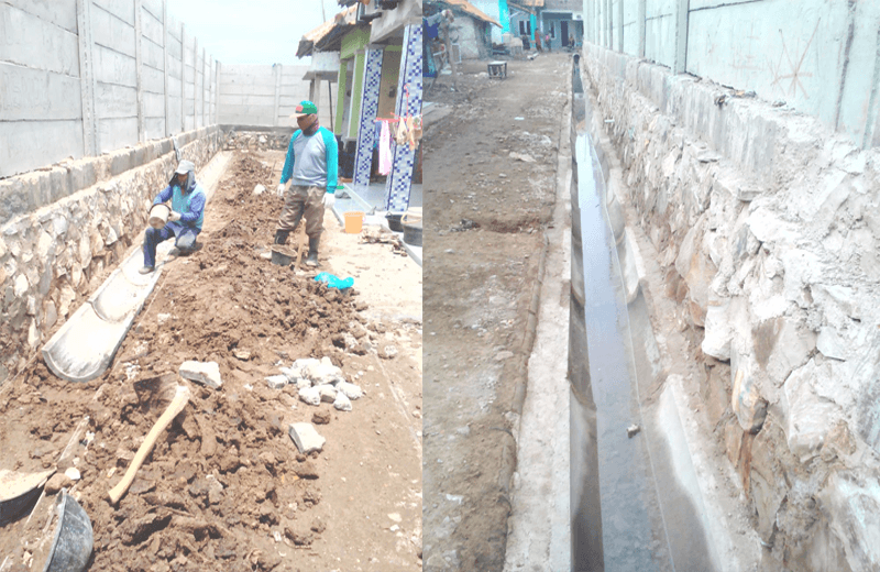 Dokumentasi: PT NGC ikut serta membantu menangani masalah penerangan dan masalah banjir warga.
